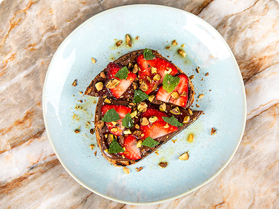 A plate of food representing the cuisine of the restaurant Bastia, a Philadelphia restaurant participating in the Philadelphia Inquirer Food festival, November 15th, 2025, at the Fillmore.