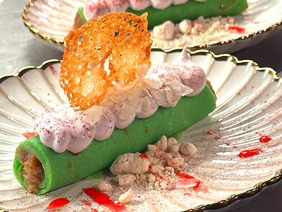 A plate of food representing the cuisine of the restaurant Rice & Sambal a Philadelphia restaurant participating in the Philadelphia Inquirer Food festival, November 15th, 2025, at the Fillmore.