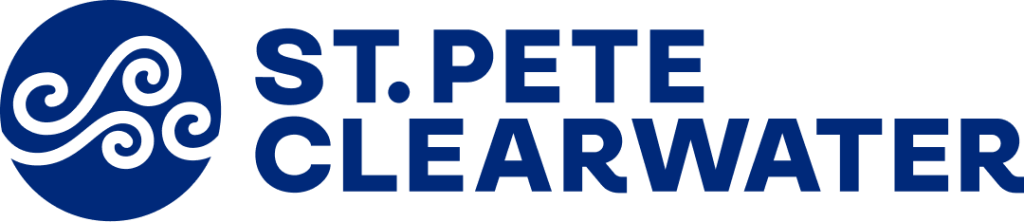 official blue logo of Visit St. Pete-Clearwater
